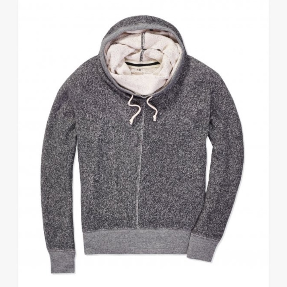 Aritzia TNA Clifton Funnel Cowl Neck Hoodie Sweater Slouchy Heather Gray-XS
